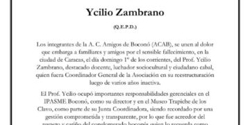 Amigos de Boconó despiden al reconocido Ycilio Zambrano