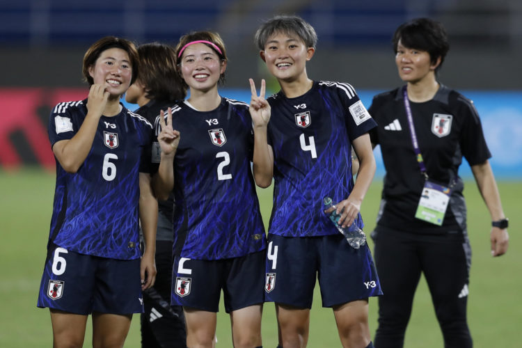 Jugadoras de Japón celebran al final de un partido de las semifinales de la Copa Mundial Femenina sub-20. EFE/ Ernesto Guzmán