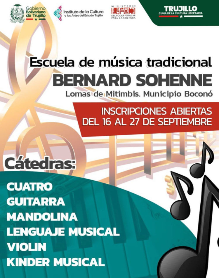 Escuelas de música del Incaet llaman a inscripción