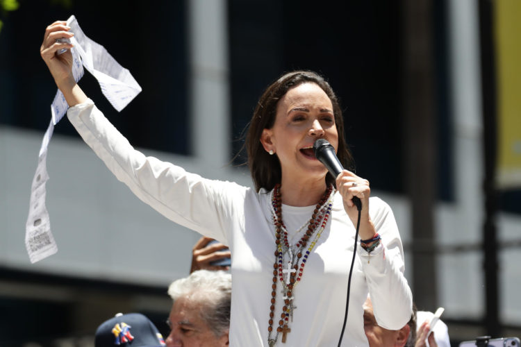 Fotografía de archivo de la líder opositora venezolana, María Corina Machado. EFE/ Ronald Peña