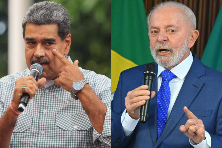 Combo de fotografías donde se observa al presidente de Venezuela, Nicolas Maduro (i) y al presidente de Brasil, Luiz Inácio Lula da Silva. EFE / Miguel Gutierrez / André Borges