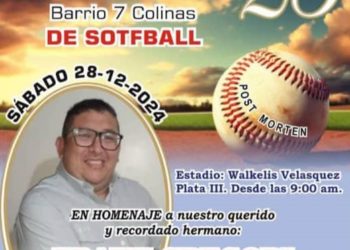 Sóftbol | Barrio 7 Colinas celebra vigésima quinta CAIMANERA en homenaje a Frank Graterol