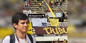 En pleno partido: Fanáticos de Trujillanos FC exigen libertad del reportero Paúl León