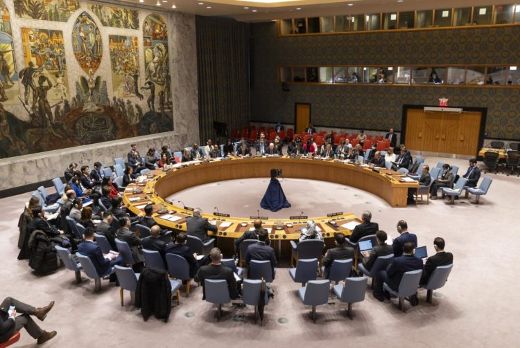 Vista general durante una reunión del Consejo de Seguridad de las Naciones Unidas, en la sede de la ONU en Nueva York, Nueva York, EE.UU., 02 de abril de 2024. EFE/EPA/JUSTIN LANE