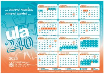 Calendario 2025 ULA dedicado a los 240 años de la universidad