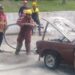 Vehículo se incendió en estacionamiento del hospital de Boconó