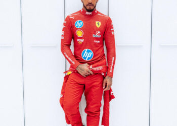 Hamilton rueda por primera vez con Ferrari