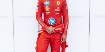 Hamilton rueda por primera vez con Ferrari