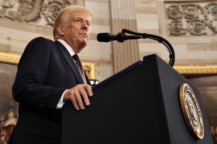 El presidente de Estados Unidos, Donald Trump, durante su discurso de investidura. EFE/EPA/Chip Somodevilla / POOL