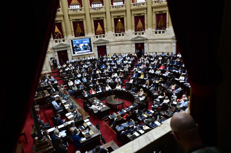 Fotografía de archivo en la que se registró una vista geneal de una sesión plenaria de la Cámara de Diputados de Argentina, en la sede del Parlamento argentino, en la ciudad de Buenos Aires. EFE/Matías Campaya