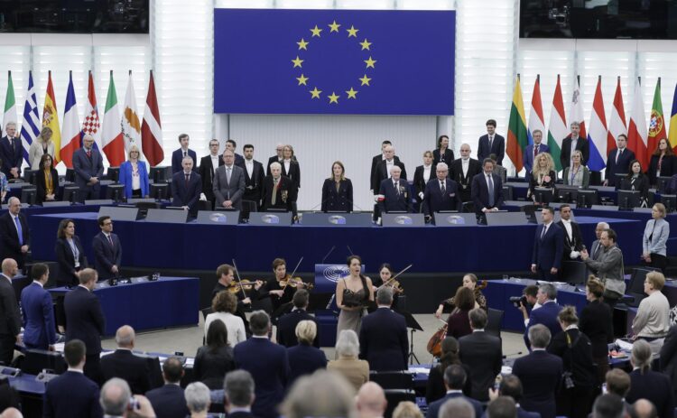 La conmemoración de los 80 años del fin de la II Guerra en el Parlamento Europeo. EFE/EPA/RONALD WITTEK