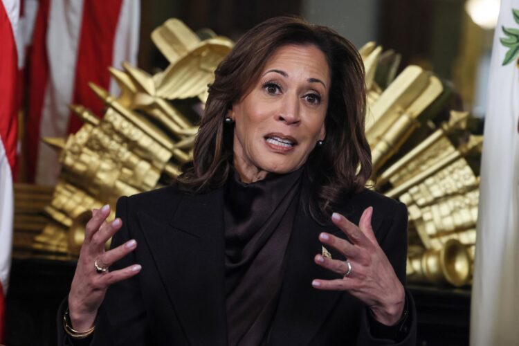 Foto de archivo de la exvicepresidenta de Estados Unidos Kamala Harris. EFE/EPA/JEMAL COUNTESS / POOL