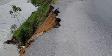 Erosión del Río Boconó socava trayecto de la Troncal 7 en Peña de San Pablo