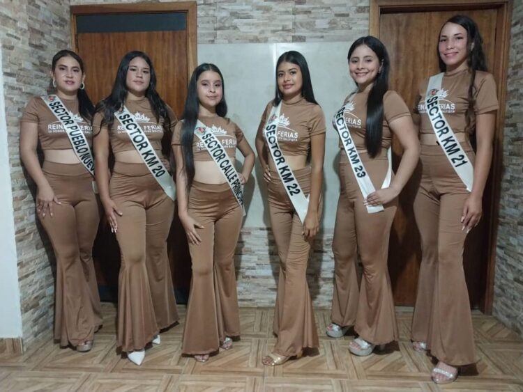 Una de estas bellas jovencitas será la reina de las Ferias de San Juan Bautista de la parroquia Junín.