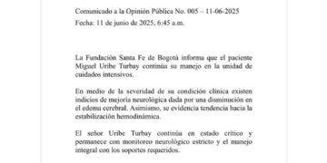 El senador colombiano herido en un atentado muestra «indicios de mejoría neurológica»