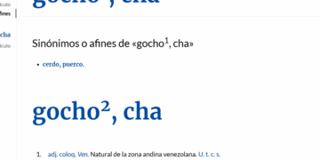 La palabra gocho como gentilicio tachirense  es incorporada a la RAE y a la DLE
