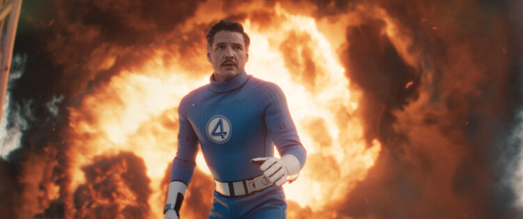 Pedro Pascal as Reed Richards/Mister Fantastic in 20th Century Studios/Marvel Studios' THE FANTASTIC FOUR: FIRST STEPS. Photo courtesy of Marvel Studios. © 2025 20th Century Studios / © and  2025 MARVEL