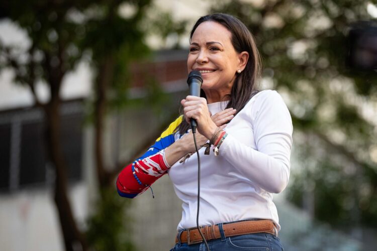 Fotografía de archivo de la líder opositora venezolana María Corina Machado. EFE/ Ronald Peña R /ARCHIVO