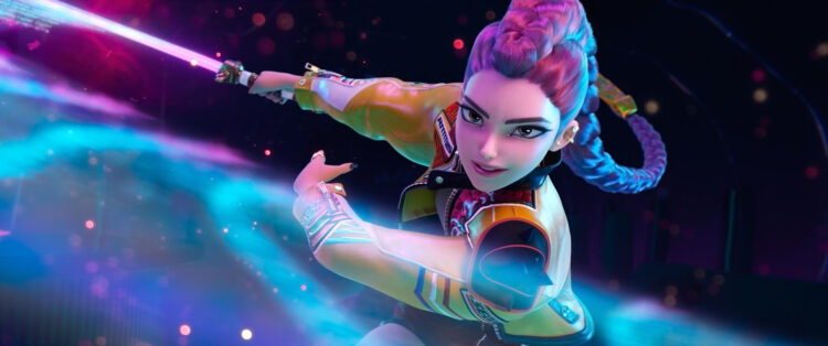 Fotograma cedido por Netflix donde aparece el personaje Rumi durante una escena de la película 'KPop Demon Hunters' dirigida por Maggie Kang y Chris Appelhans, y producida por Sony Pictures. EFE/ Netflix