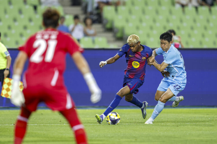 Lamine Yamal, durante la pretemporada. EFE/ Jeon Heon-kyun