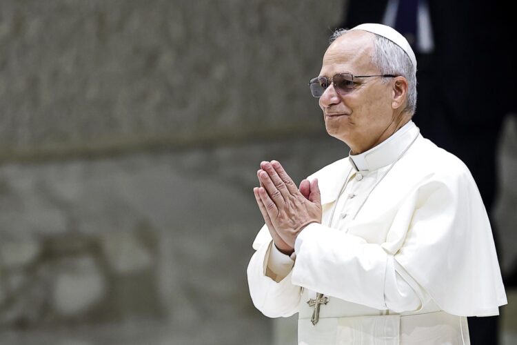 El papa León XIV durante la audiencia general semanal en el Aula Pablo VI, Ciudad del Vaticano, 20 de agosto de 2025. (Papa) EFE/EPA/ANGELO CARCONI
 
//////////
 
Vatican City (Vatican City State (Holy See)), 20/08/2025.- Pope Leo XIV during the weekly general audience in the Paul VI Hall, Vatican City, 20 August 2025. (Papa) EFE/EPA/ANGELO CARCONI