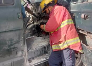 Se incendia unidad de transporte en la Troncal 7 de Boconó 