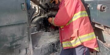Se incendia unidad de transporte en la Troncal 7 de Boconó 