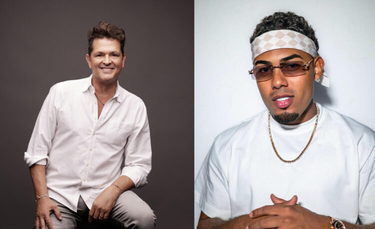 Combo de fotografías sin fecha específica de toma cedidas por Televisaunivisión de los cantantes Carlos Vives (i) y Myke Towers. EFE/ Televisaunivisión /S