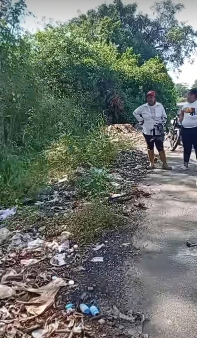 Depósitos de basura como este se observan a lo largo de la vía que conduce a Tres de Febrero.