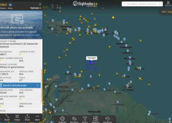 Avión de vigilancia y control aéreo de Estados Unidos sobrevoló Los Roques