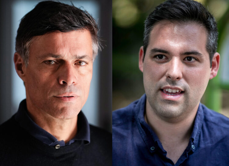 Combo de fotografías de archivo de Leopoldo López (i) y Yon Goicoechea, dos líderes venezolanos opositores, quienes permanecen en el exilio y podrían perder su nacionalidad venezolana. EFE/Borja Sánchez/Miguel Gutiérrez