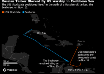 Buque de guerra de EE UU cortó el paso a petrolero ruso que se dirigía a Venezuela