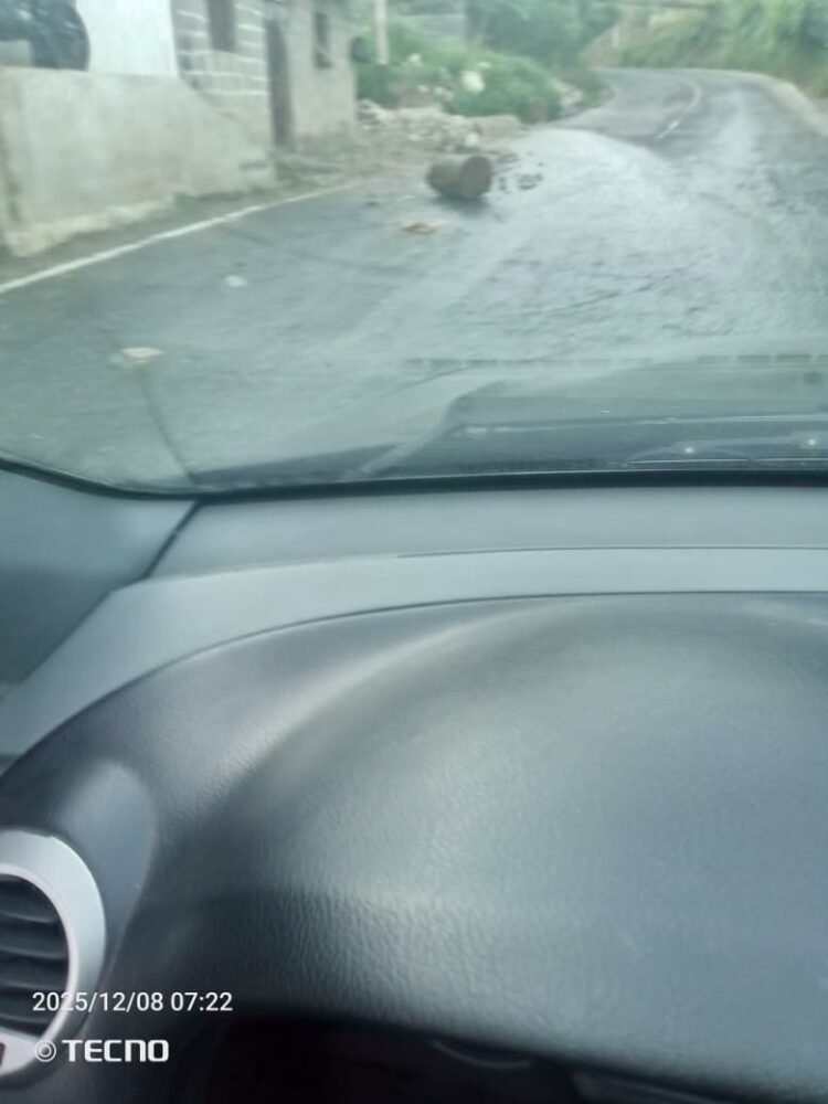 Estado de carretera vía Carvajal por la Arboleda