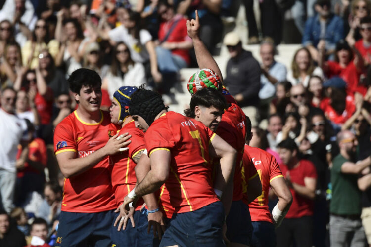 La selección de España en un partido ante Georgia el pasado 16 de febrero.EFE/Víctor Lerena