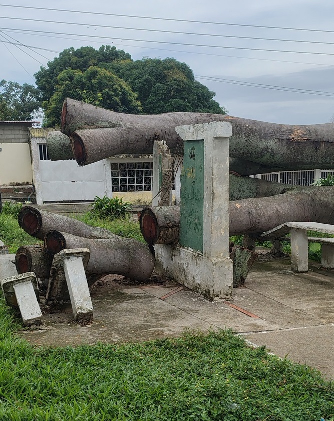 Las Laras que se precipitaron al vacío en la primera quincena de diciembre del año pasado destruyeron equipos de parque de gimnasia