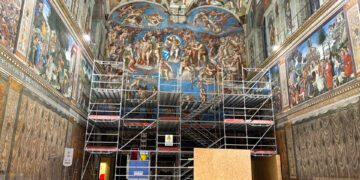El «Juicio Final» de Miguel Ángel, totalmente cubierto por tres meses para su restauración