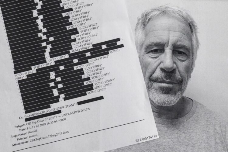 Composición gráfica sobre los archivos del caso Jeffrey Epstein | Foto: EFE/EPA/CRISTOBAL HERRERA-ULASHKEVICH