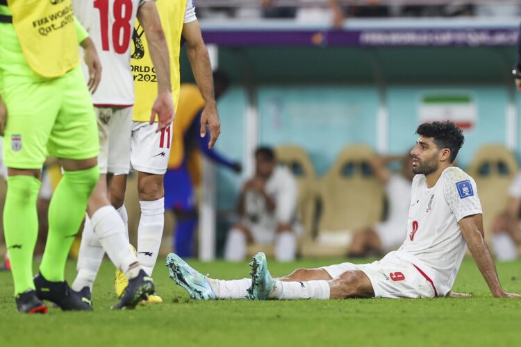 Mehdi Taremi, estrella de la selección iraní de fútbol. EFE/EPA/JOSE SENA GOULAO