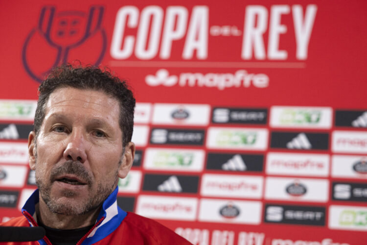 Simeone, durante la rueda de prensa. EFE/Sergio Pérez