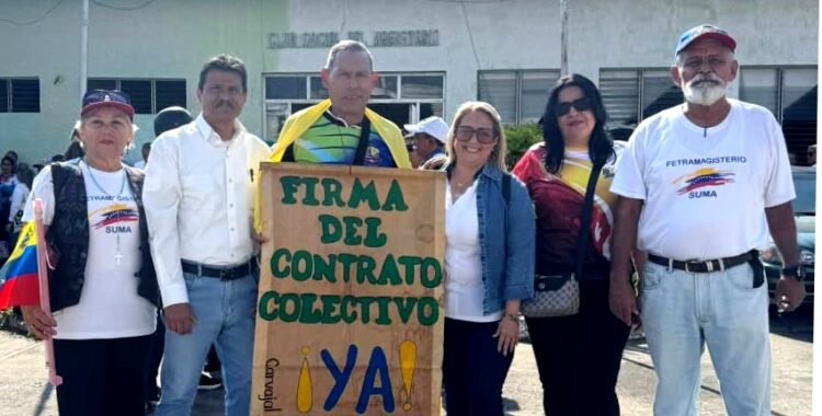 Olga de Adriani, Jesús Caldera, José Aldana y José Miguel Briceño, dirigentes magisteriales en defensa de la clase trabajadora (Foto Cortesía).