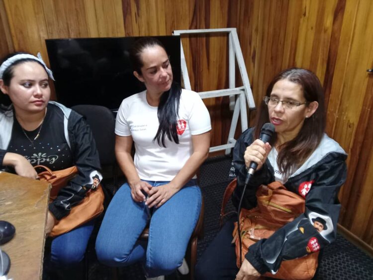 Representantes de Info Fey Alegría Marbelis Villarreal, Jackeline Barrios y Alba Araujo, anuncian apertura de inscripciones.