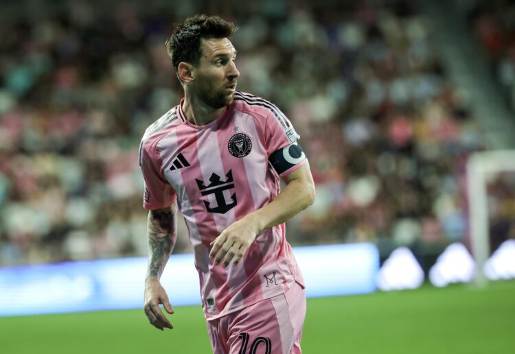 El jugador de Inter Miami Lionel Messi durante el partido disputado ante el Red Bull New York en el Nu Stadium en Miami, el pasado día 11. EFE/EPA/CRISTOBAL HERRERA-ULASHKEVICH