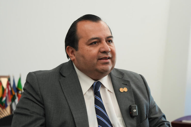 El presidente de la Comisión Interamericana de Derechos Humanos (CIDH), Edgar Stuardo Ralón Orellana, habla en una entrevista con EFE este 21 de abril de 2026, en Washington (Estados Unidos). EFE/ Octavio Guzmán