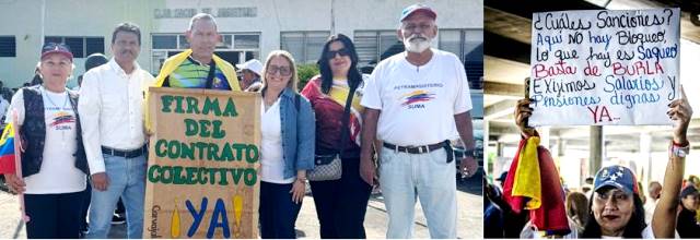 .- Profesores Olga de Adriani, Jesús Caldera, Adriana Barrera, José Aldana, y José Miguel Briceño del Suma - Trujillo), filial de Fetramagisterio (Foto Archivo Digital).
