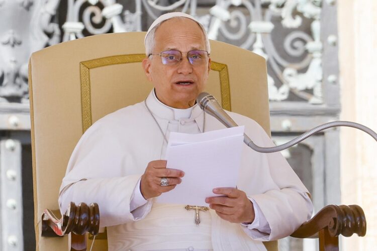 Imagen del papa León XIV en la audiencia semanal el 8 de abril de 2026.
EFE/EPA/FABIO FRUSTACI