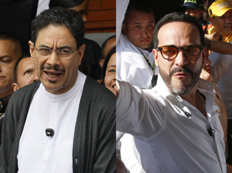 Combo de fotografías que muestra al candidato presidencial por el partido oficialista Pacto Histórico, Iván Cepeda (i), y al candidato de ultraderecha Abelardo de la Espriella, del movimiento Defensores de la Patria. De la Espriella y Cepeda disputarán en segunda vuelta la Presidencia de Colombia el próximo 21 de junio tras ser los más votados en la primera ronda celebrada este domingo. EFE/ Carlos Ortega / Ernesto Guzmán Jr.