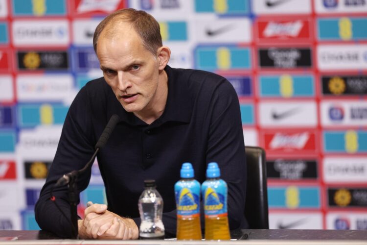 El seleccionador de Inglaterra, el alemán Thomas Tuchel, durante la rueda de prensa de este viernes. EFE/NEIL HALL