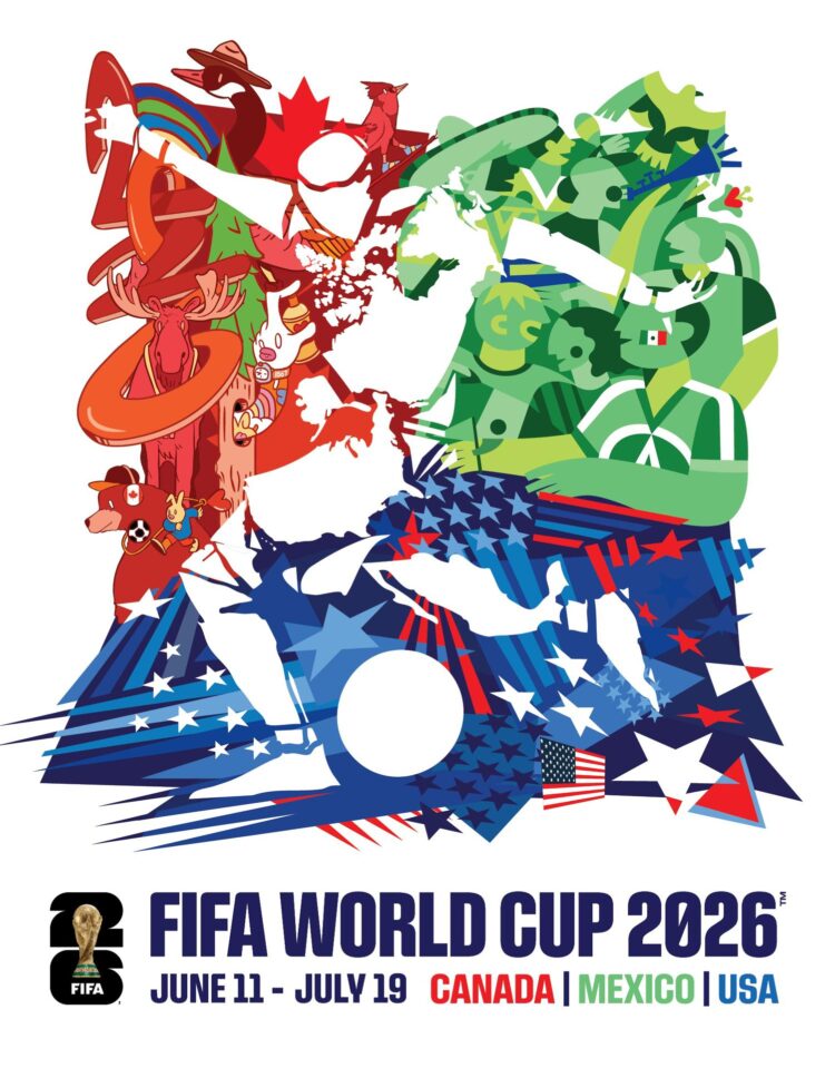 Fotografía cedida por la FIFA que muestra el póster oficial del Mundial de Fútbol 2026. EFE/FIFA/