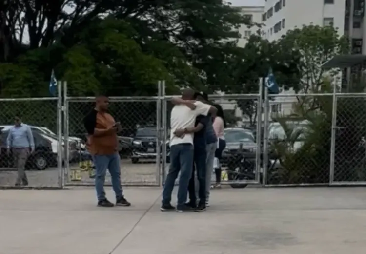 Los policías metropolitanos en el Palacio de Justicia de Maracay. Foto Francis Tineo