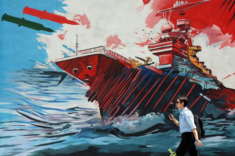 FOTO ARCHIVO.- Un iraní camina junto a un mural anti-EEUU e Israel en una calle de Teherán, EFE/EPA/ABEDIN TAHERKENAREH